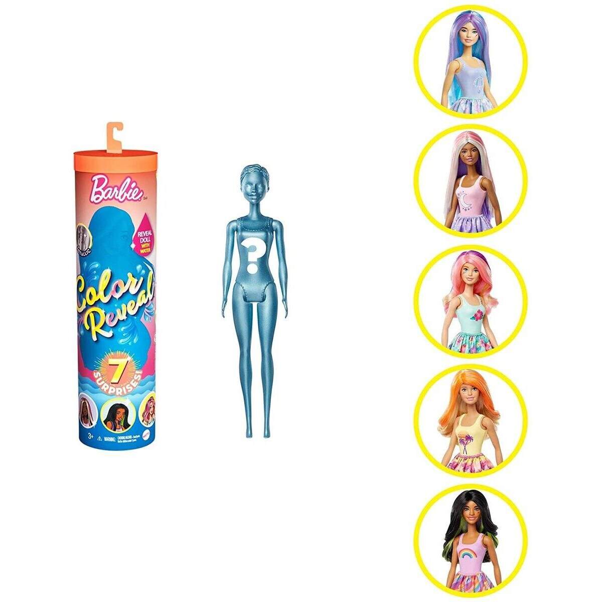 Barbie Color Reveal-Puppe mit 7 Überraschungen