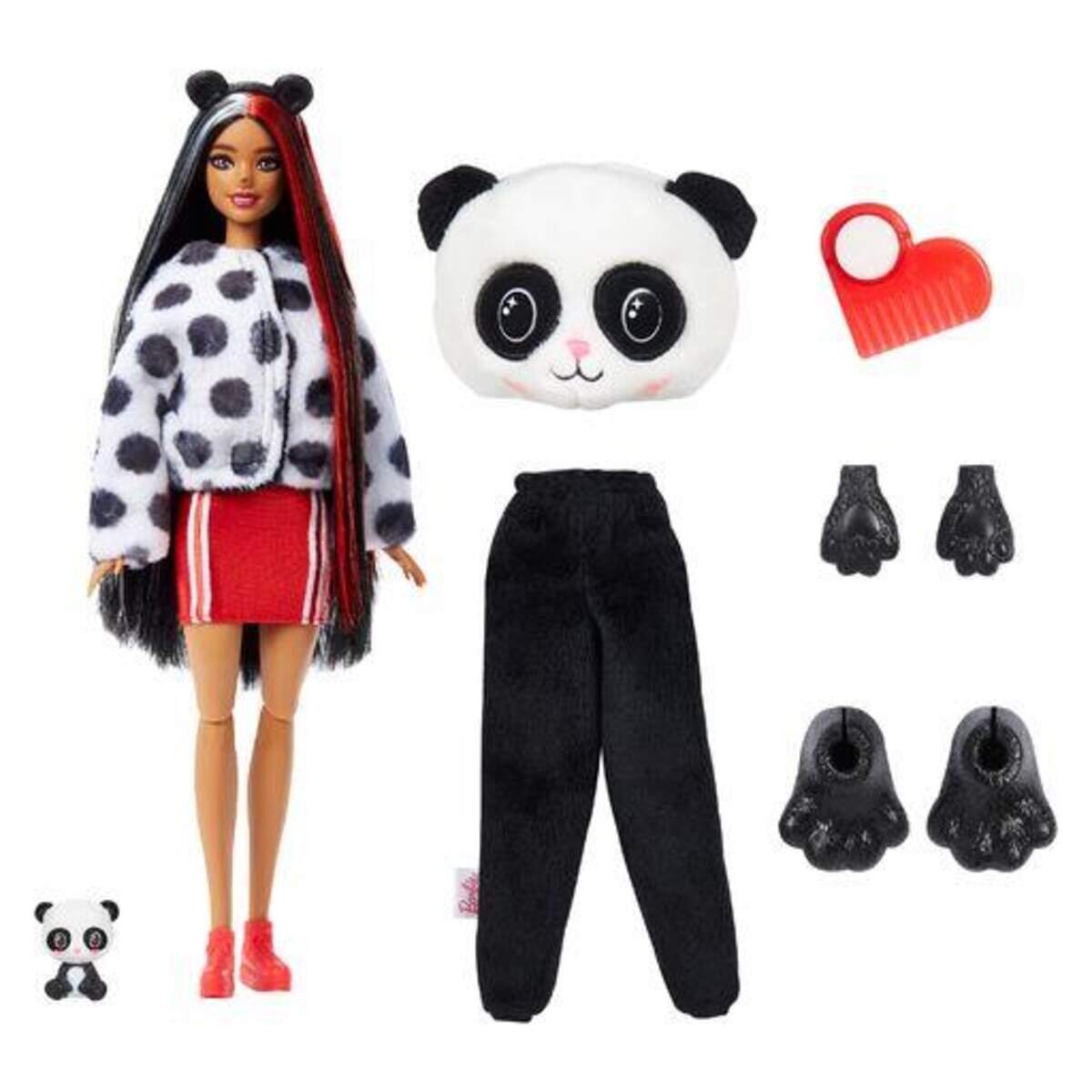 Barbie Cutie Reveal Puppe mit Panda-Plüschkostüm und 10 Überraschungen