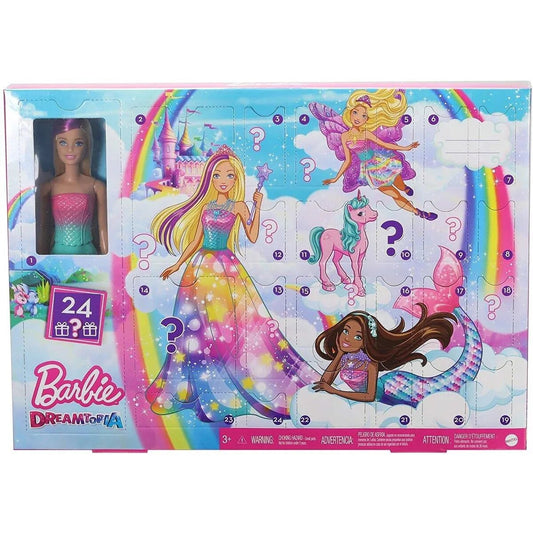Barbie Dreamtopia Adventskalender 2020 mit Puppe (blond) und Puppen-Zubehör