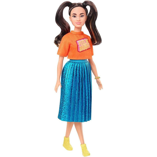 Barbie Fashionistas Puppe (brünett) mit blauem Rock