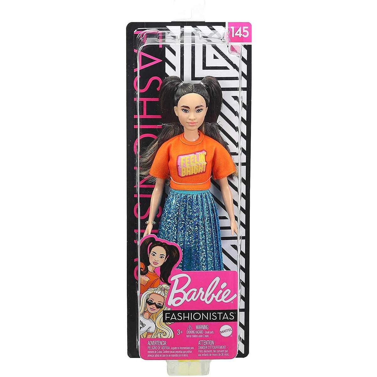Barbie Fashionistas Puppe (brünett) mit blauem Rock
