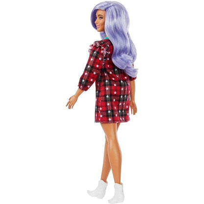 Barbie Fashionistas Puppe im karierten Kleid, Anziehpuppe, Modepuppe