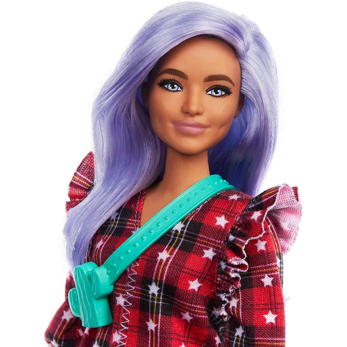 Barbie Fashionistas Puppe im karierten Kleid, Anziehpuppe, Modepuppe