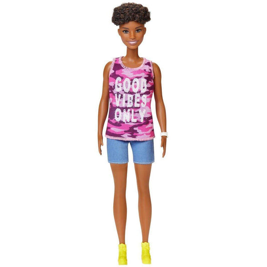Barbie Fashionistas Puppe im pinken Camouflage Tanktop