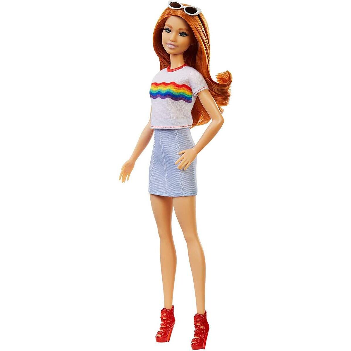 Barbie Fashionistas Puppe im Regenbogen T-Shirt
