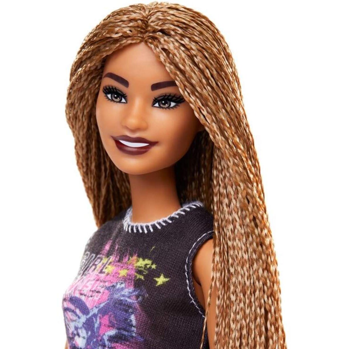 Barbie Fashionistas Puppe im rockigen Outfit mit Rastalocken