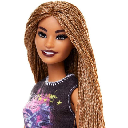 Barbie Fashionistas Puppe im rockigen Outfit mit Rastalocken