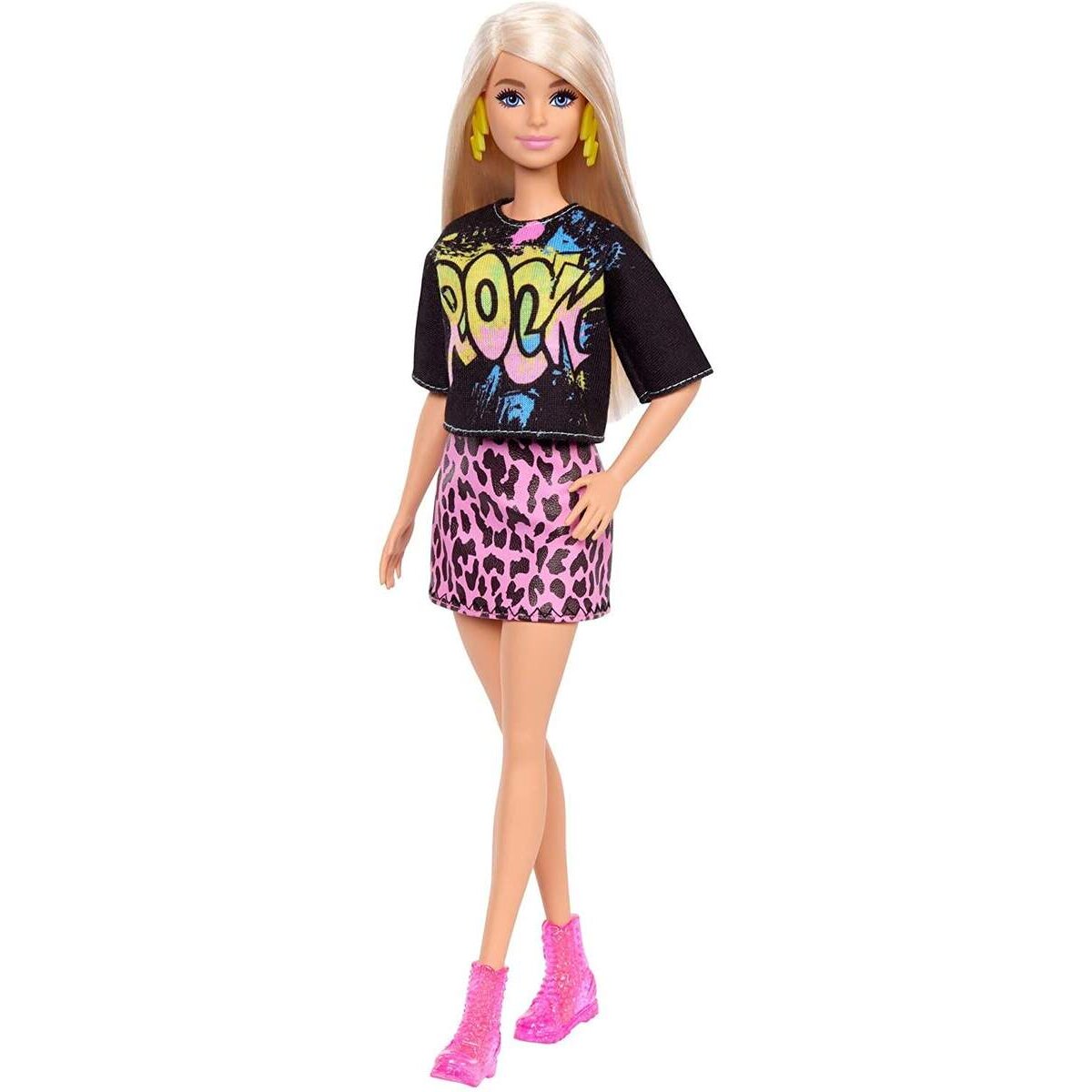 Barbie Fashionistas Puppe im rockigen T-Shirt und Rock, Anziehpuppe