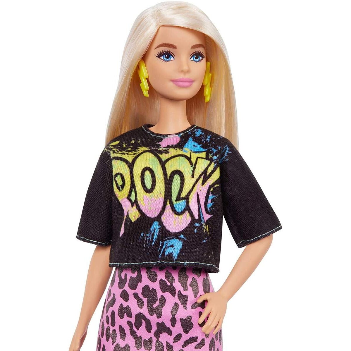 Barbie Fashionistas Puppe im rockigen T-Shirt und Rock, Anziehpuppe