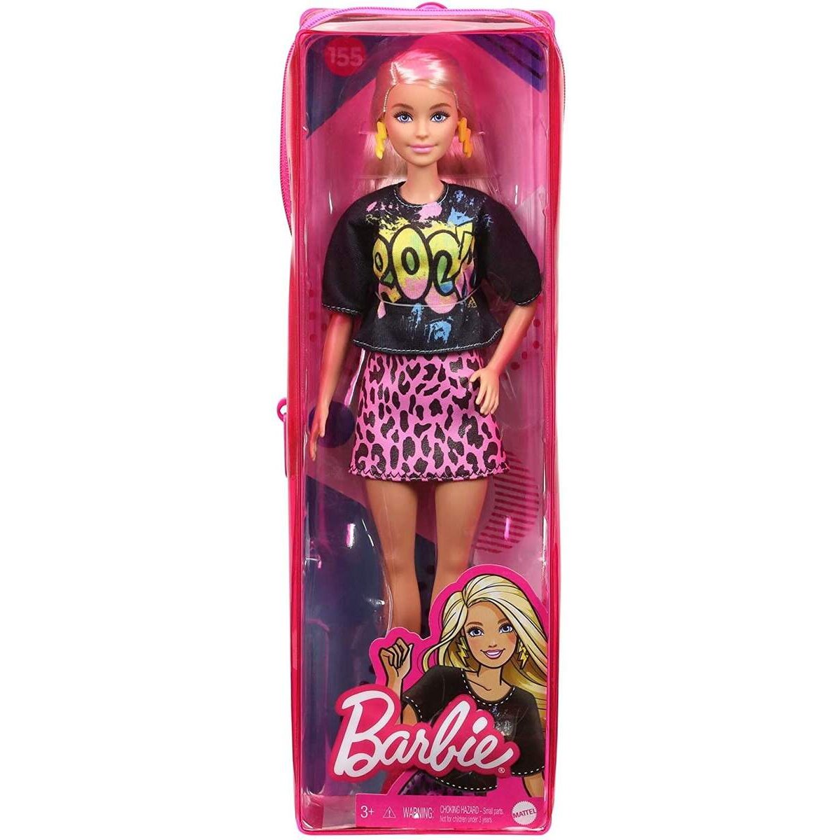 Barbie Fashionistas Puppe im rockigen T-Shirt und Rock, Anziehpuppe