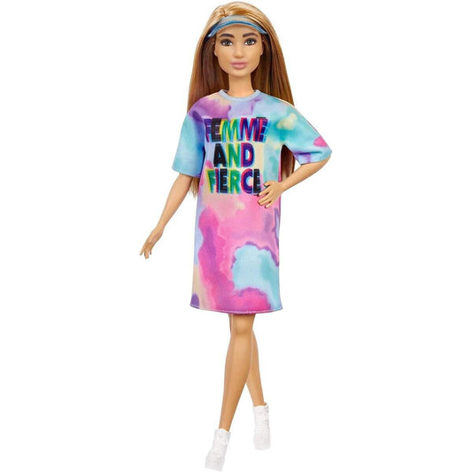Barbie Fashionistas Puppe im Tie Dye Kleid, Anziehpuppe, Modepuppe