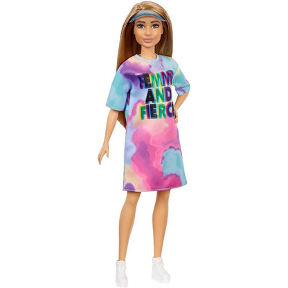 Barbie Fashionistas Puppe im Tie Dye Kleid, Anziehpuppe, Modepuppe