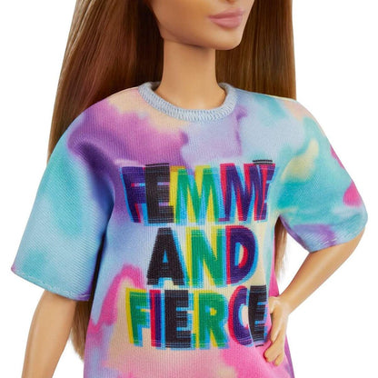 Barbie Fashionistas Puppe im Tie Dye Kleid, Anziehpuppe, Modepuppe