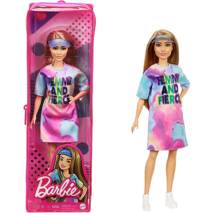 Barbie Fashionistas Puppe im Tie Dye Kleid, Anziehpuppe, Modepuppe
