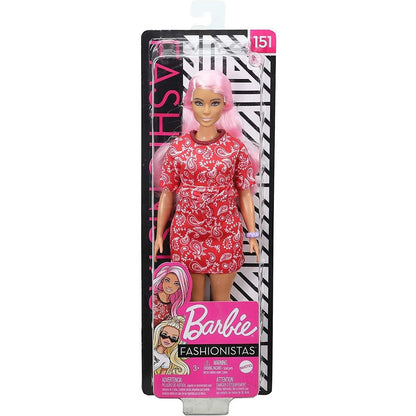 Barbie Fashionistas Puppe (pinkhaarig) mit Bandanakleid