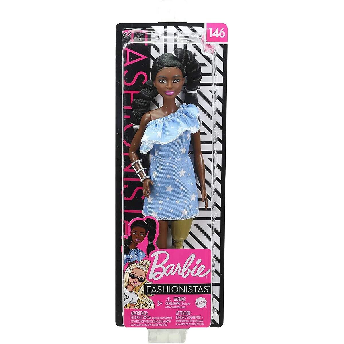 Barbie Fashionistas Puppe (schwarzhaarig) mit Beinprothese