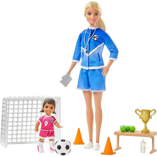 Barbie Fußballtrainerin Puppe (blond) und Zubehör