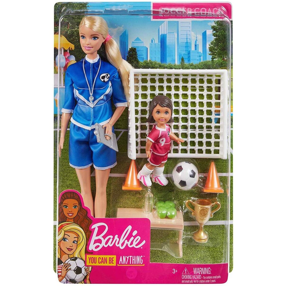 Barbie Fußballtrainerin Puppe (blond) und Zubehör