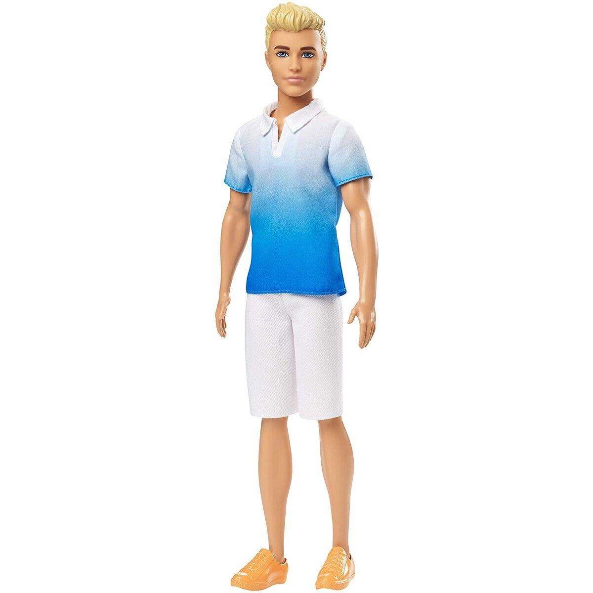 Barbie Ken Fashionistas Puppe im weiß-blauen Poloshirt