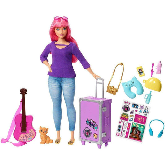 Barbie Reise Puppe mit pinken Haaren und Zubehör