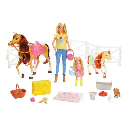 Barbie Spielset Reitspaß mit Barbie, Chelsea, Pferd und Pony