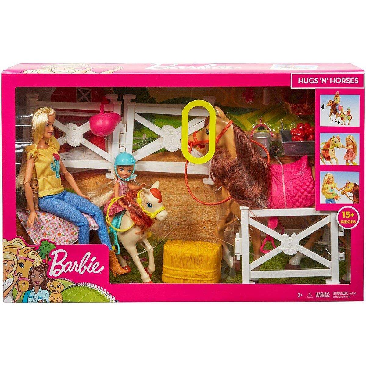 Barbie Spielset Reitspaß mit Barbie, Chelsea, Pferd und Pony