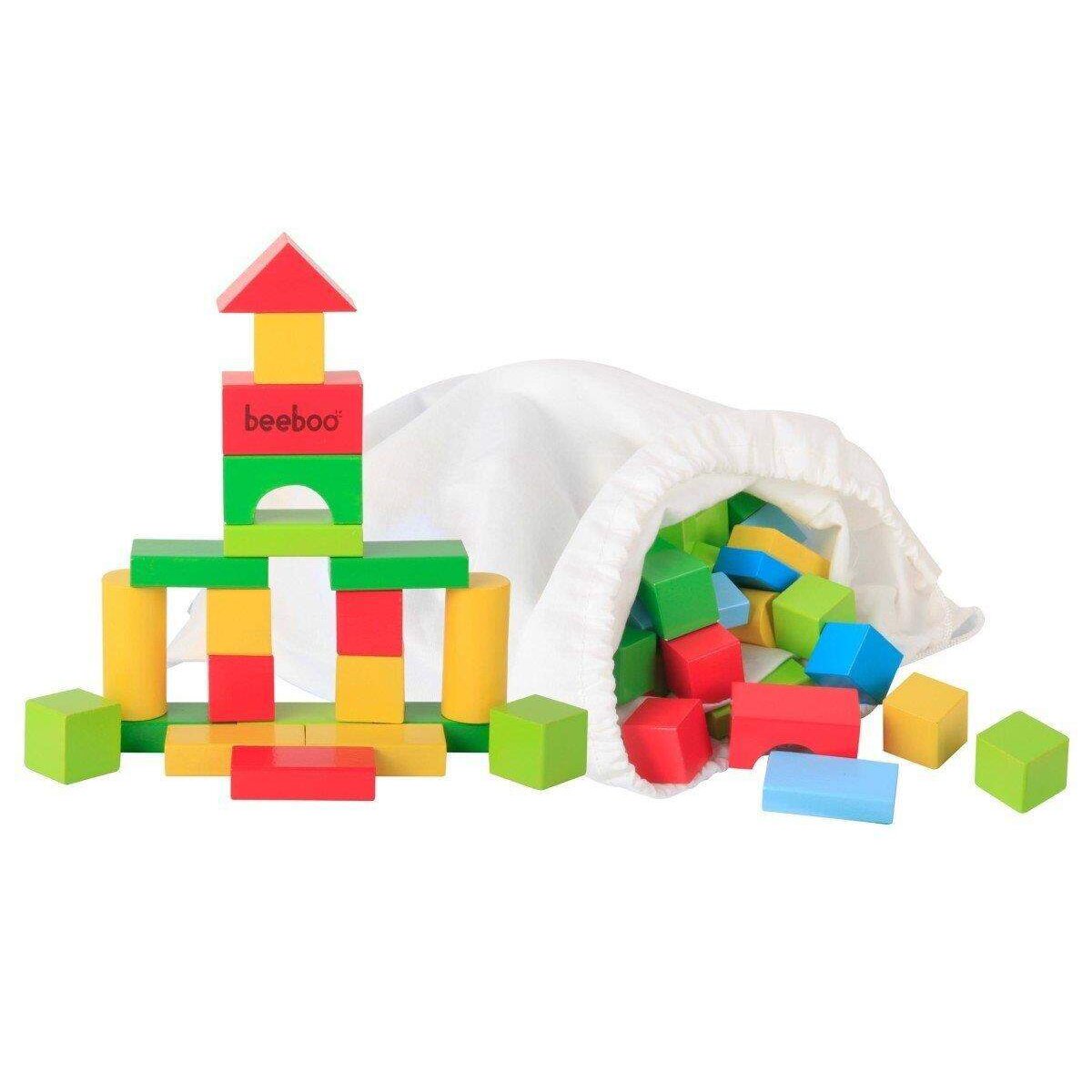 Beeboo Holzbausteine, bunt 100-teilig