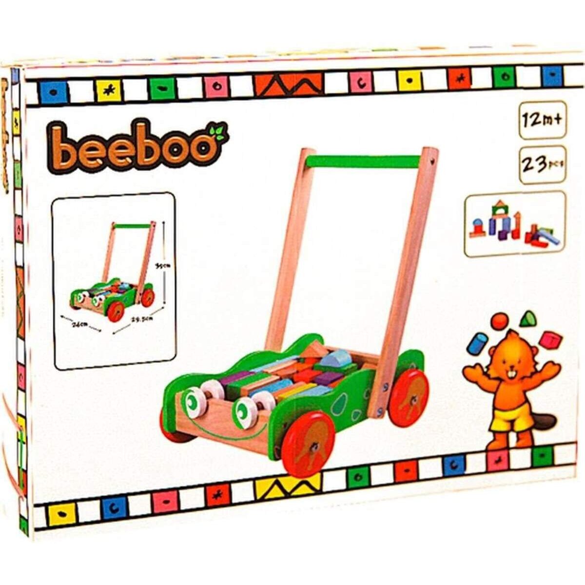 beeboo Laufwagen mit 20 Bauklötzen