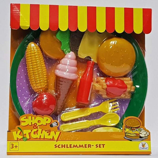 beeboo Shop & Kitchen Schlemmerset mit Teller, sortiert