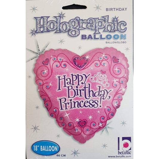 betallic Folienballon Happy Birthday Princess holographic