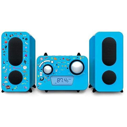 Bigben Stereo Music Center MCD11 - Kids mit 5 Aufkleber-Bögen, Blau
