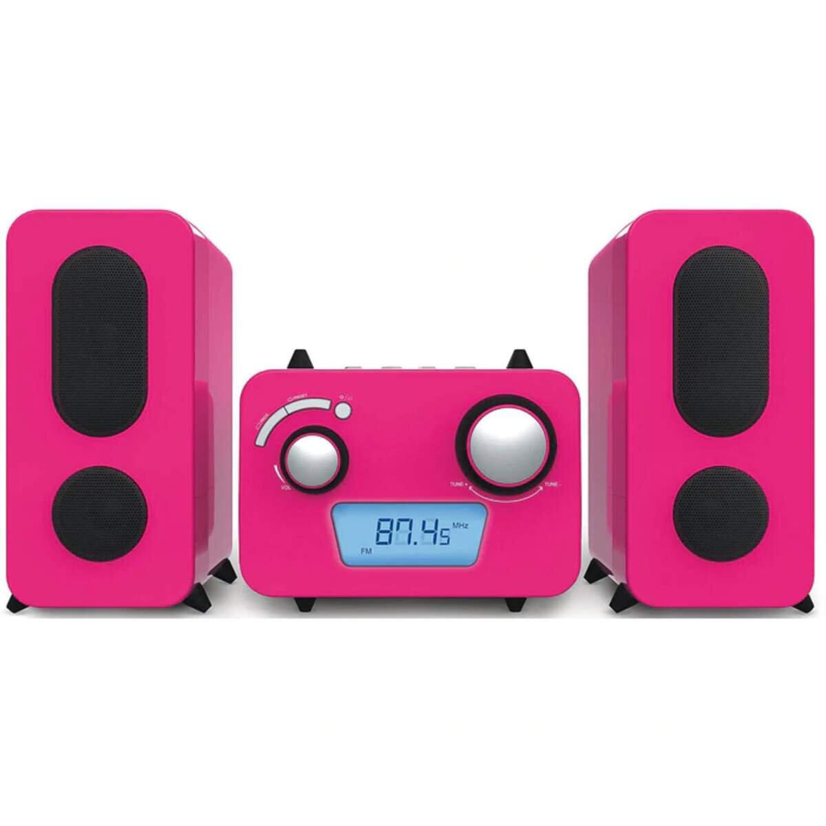 Bigben Stereo Music Center MCD11 - Kids mit 5 Aufkleber-Bögen, Pink