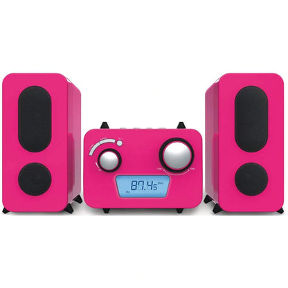 Bigben Stereo Music Center MCD11 - Kids mit 5 Aufkleber-Bögen, Pink