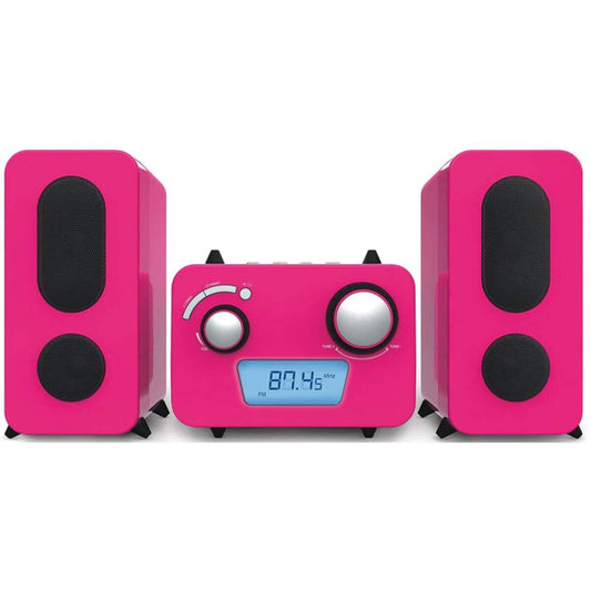 Bigben Stereo Music Center MCD11 - Kids mit 5 Aufkleber-Bögen, Pink