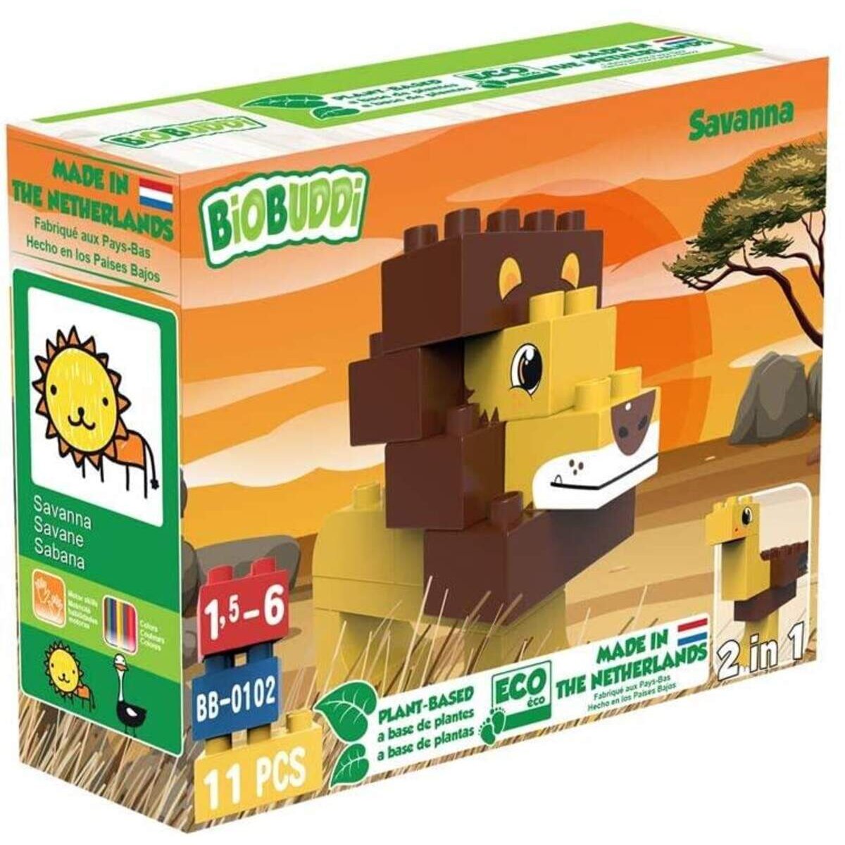 BiOBUDDi Bauset 2 in 1 Löwe und Strauß