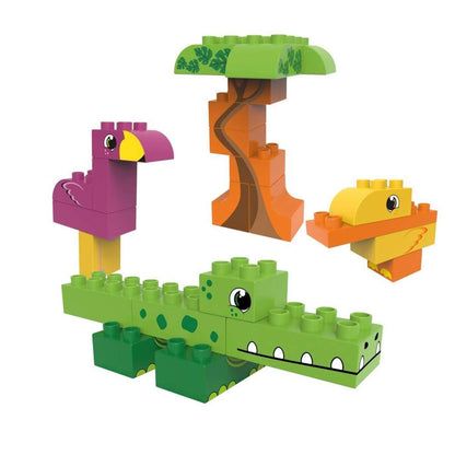 BiOBUDDi Bauset Lagunenbewohner Pelikan, Krokodil und Ente, biologische Bausteine