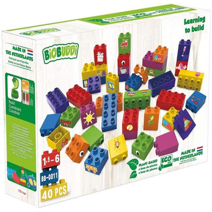 BiOBUDDi Bausteine Set, 40 Klemmbausteine