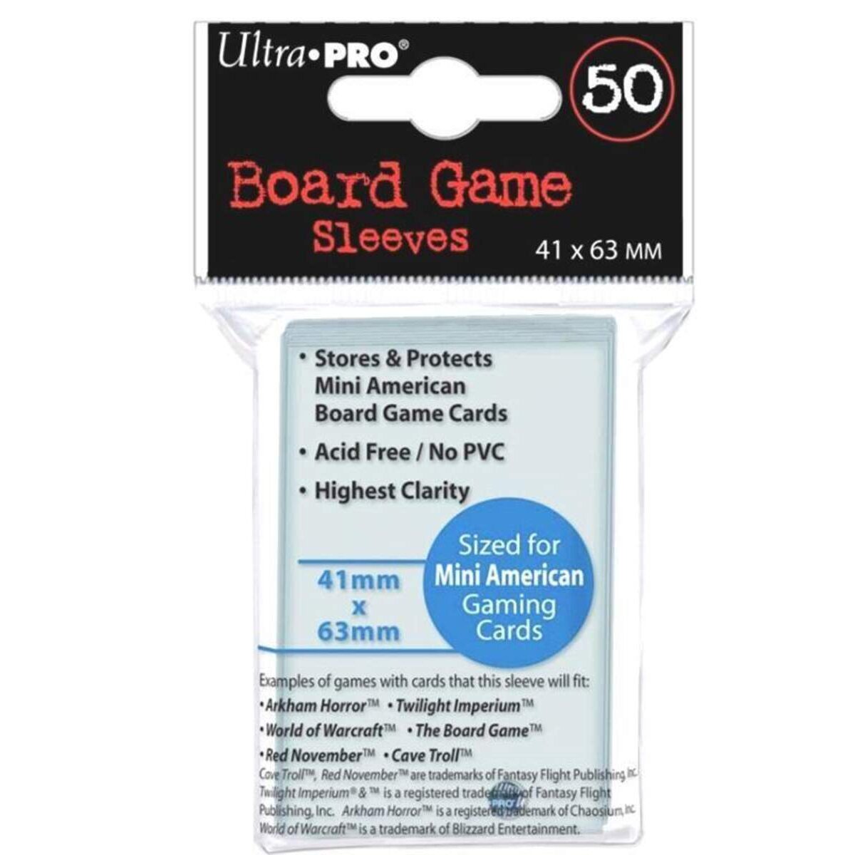 Board Game Sleeves 41x63mm (50)