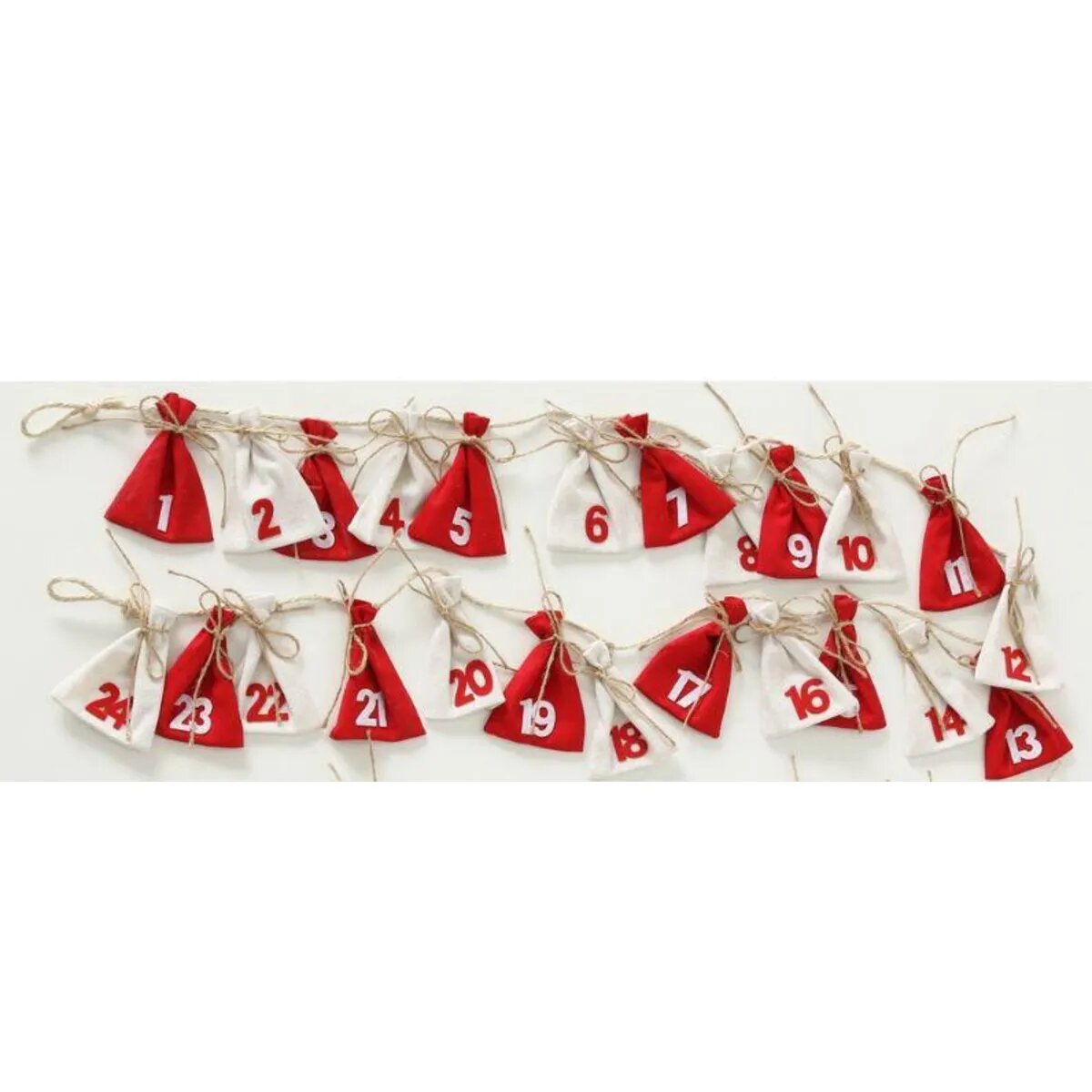 Boltze Adventskalender Säckchen aus Jute, 185 cm, sortiert