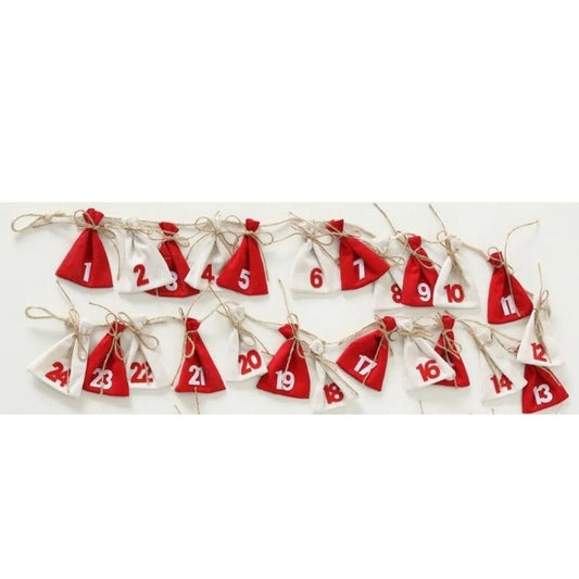 Boltze Adventskalender Säckchen aus Jute, 185 cm, sortiert