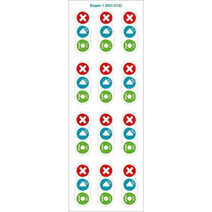 BOOKii® 120 Aufnahme-Sticker neutral Paket 1, Nr. 001-120