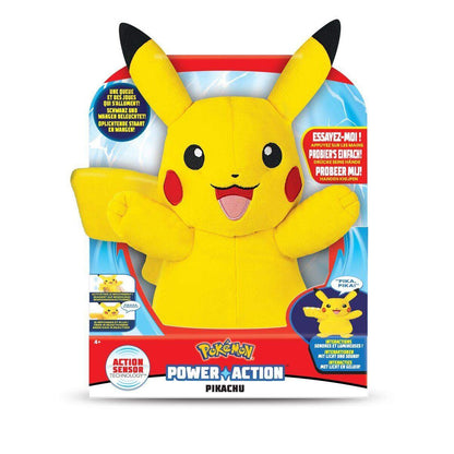 Boti Pokemon Plüschfigur Pikachu Power Action mit Sound- und Lichtfunktion, ca. 25 cm