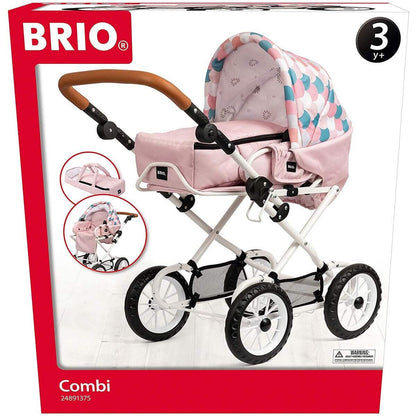 BRIO Puppenwagen Combi, Soft Pink mit Tropfen