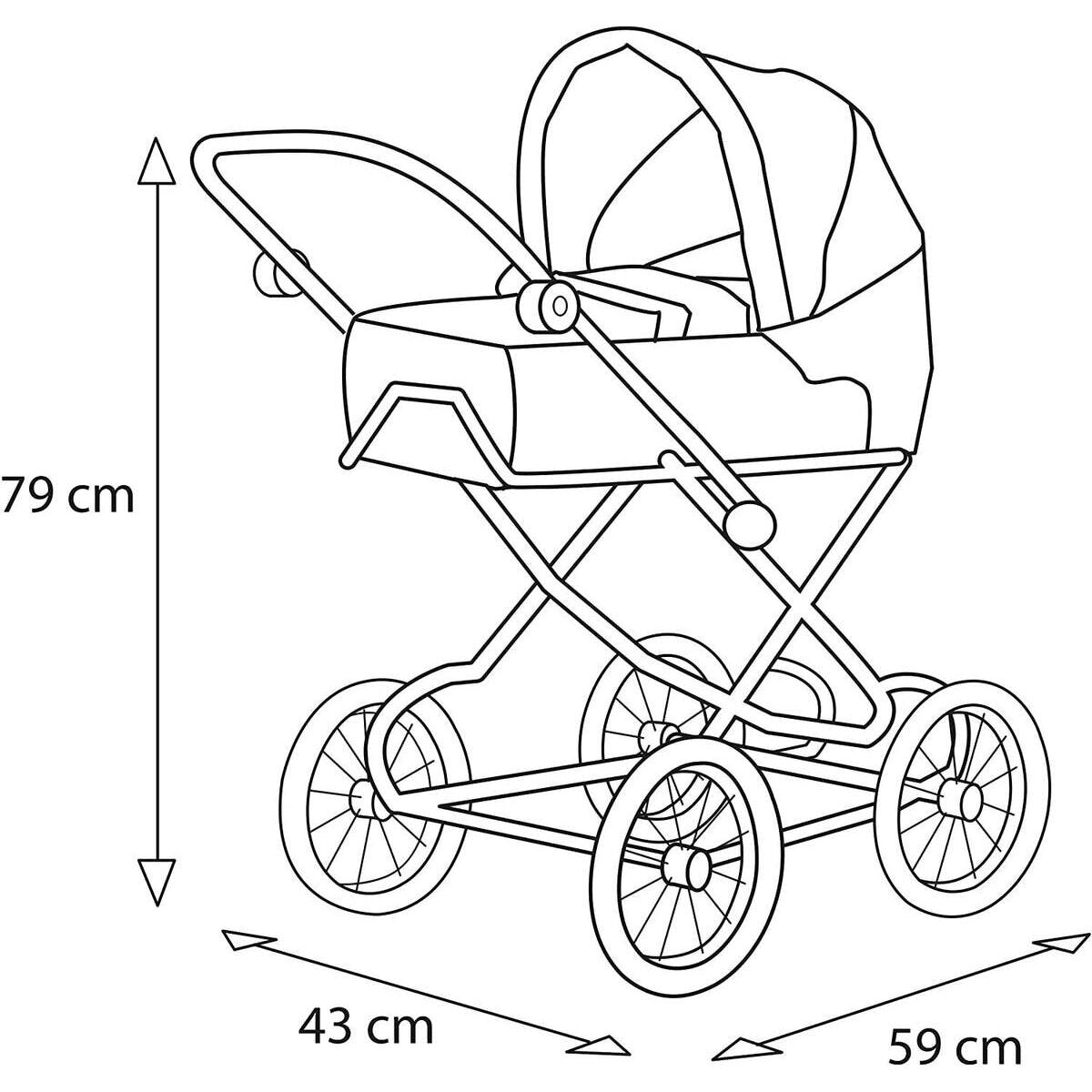 BRIO Puppenwagen Combi, Soft Pink mit Tropfen