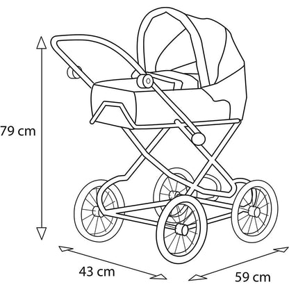 BRIO Puppenwagen Combi, Soft Pink mit Tropfen