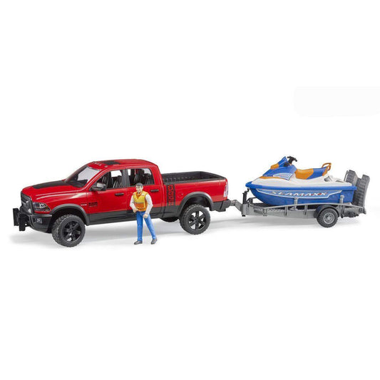 BRUDER® 2503 RAM 2500 Power Wagon mit Anhänger, Personal Water Craft und Fahrer