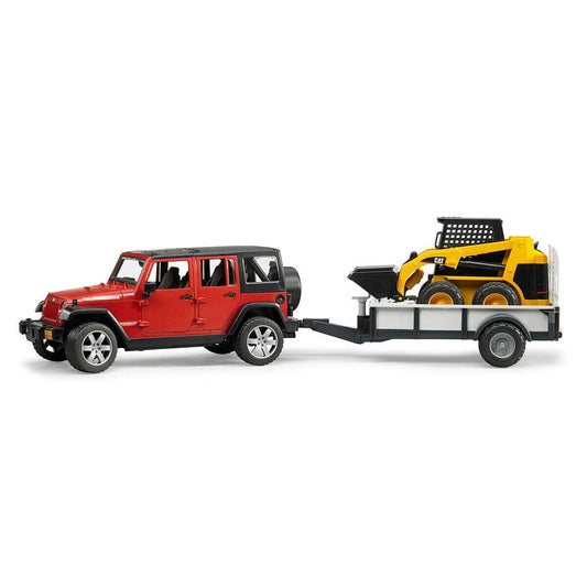 BRUDER® 2925 JEEP Wrangler Unlimited Rubicon mit Einachsanhänger und CAT Kompaktlader