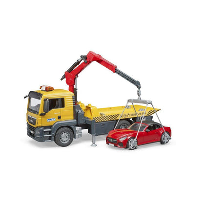 BRUDER® 3750 MAN TGS Abschlepp-LKW mit Roadster und Light & Sound Module