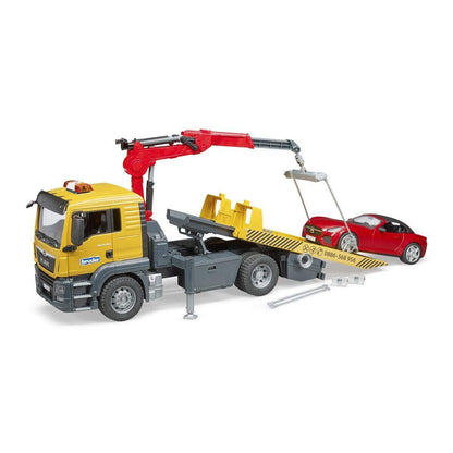 BRUDER® 3750 MAN TGS Abschlepp-LKW mit Roadster und Light & Sound Module