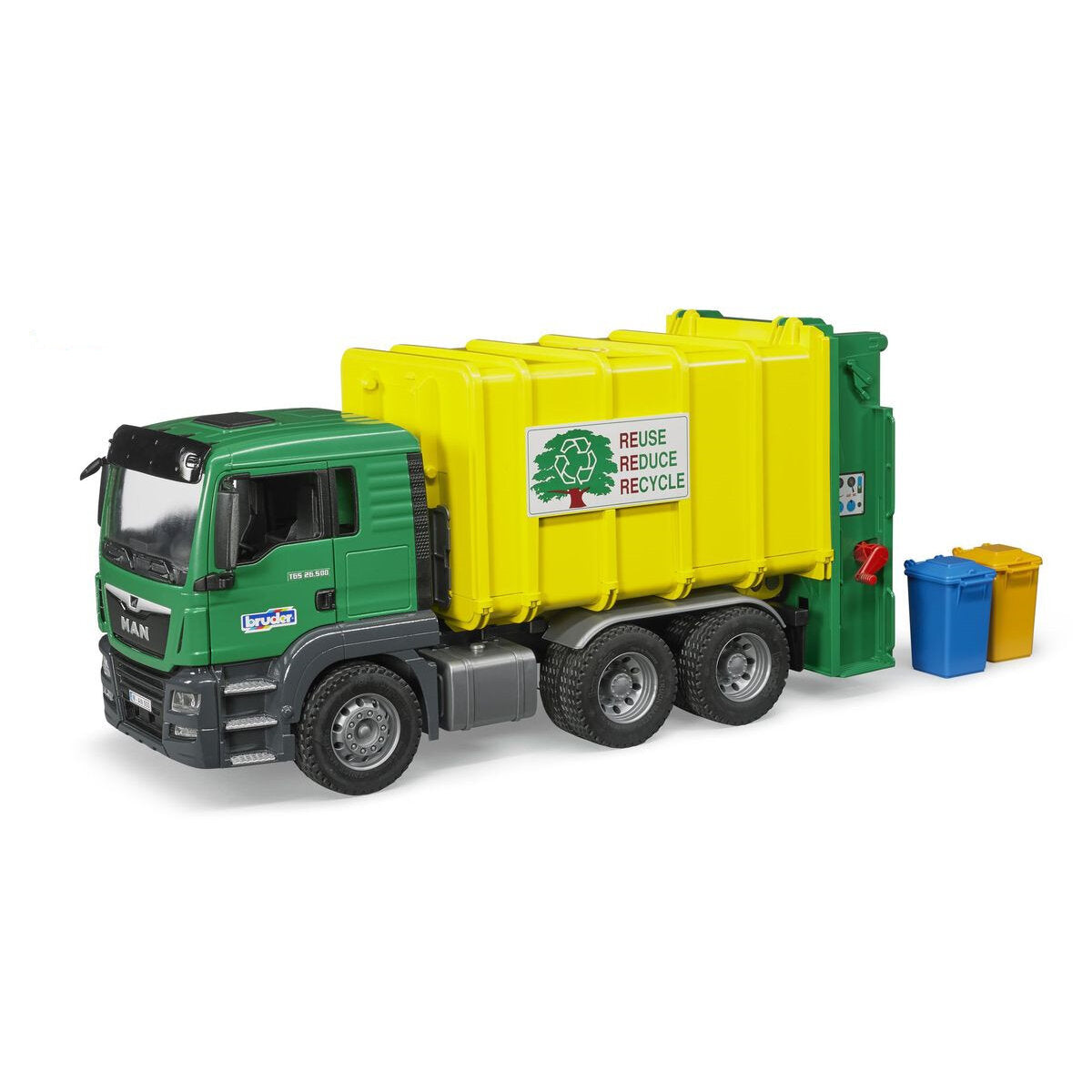 BRUDER® 3764 MAN TGS Müll-LKW Hecklader grün/gelb